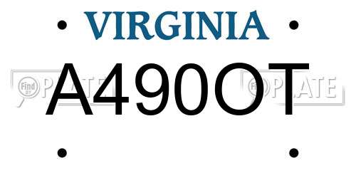 A490OT Virginia License Plate