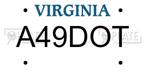A49DOT Virginia License Plate