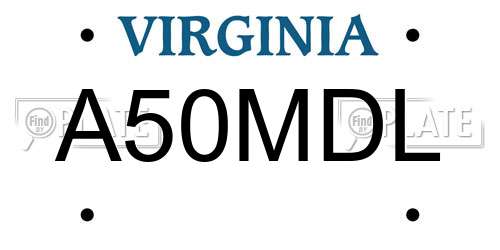 A50MDL Virginia License Plate