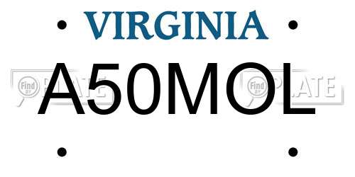A50MOL Virginia License Plate
