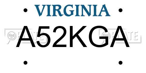 A52KGA Virginia License Plate