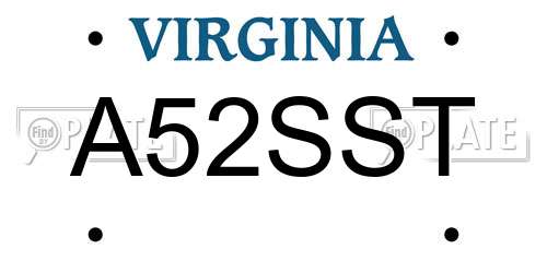 A52SST Virginia License Plate