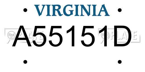 A55151D Virginia License Plate
