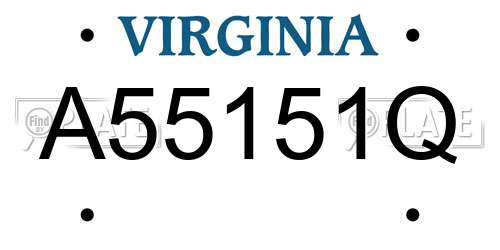 A55151Q Virginia License Plate