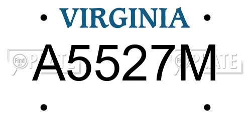 A5527M Virginia License Plate