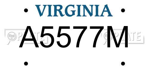 A5577M Virginia License Plate