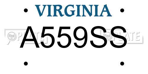 A559SS Virginia License Plate