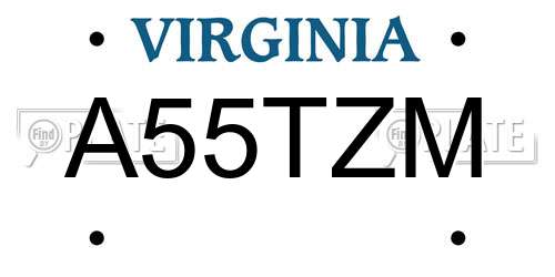 A55TZM Virginia License Plate
