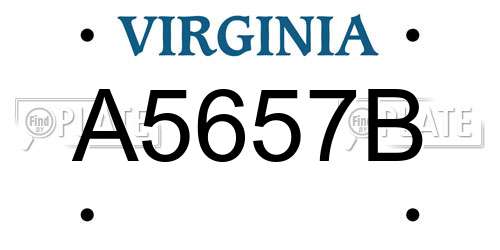 A5657B Virginia License Plate