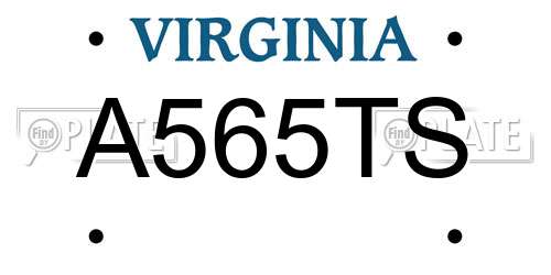 A565TS Virginia License Plate