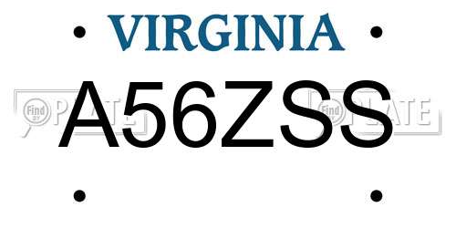 A56ZSS Virginia License Plate