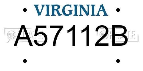 A57112B Virginia License Plate