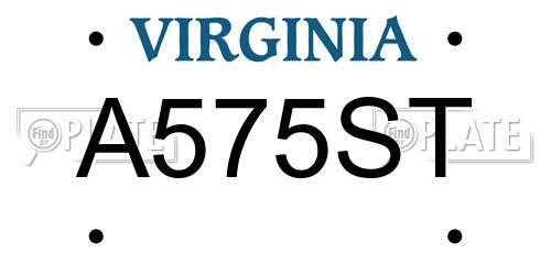 A575ST Virginia License Plate