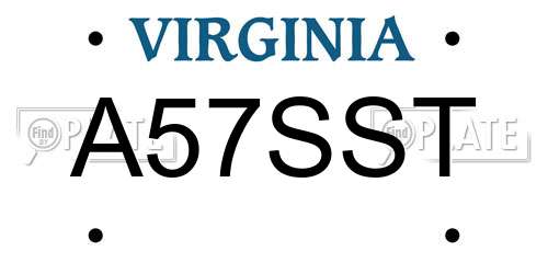 A57SST Virginia License Plate