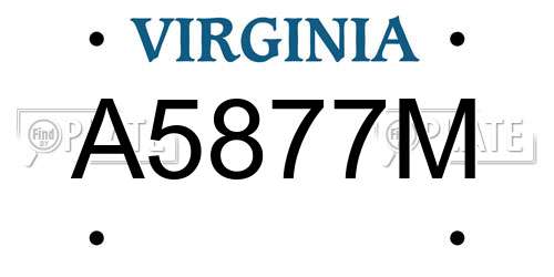 A5877M Virginia License Plate