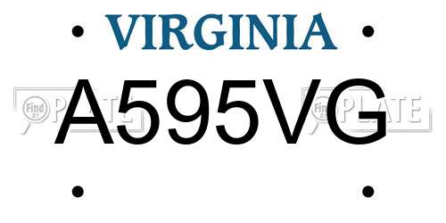 A595VG Virginia License Plate