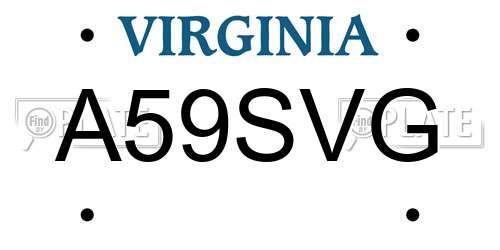 A59SVG Virginia License Plate