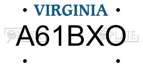 A61BXO Virginia License Plate