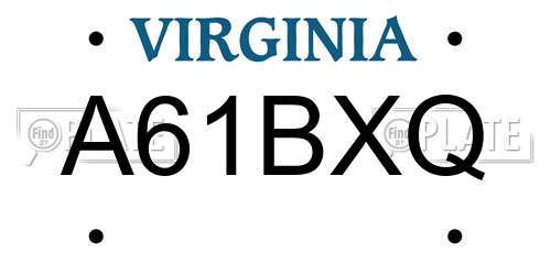A61BXQ Virginia License Plate