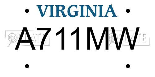 A711MW Virginia License Plate