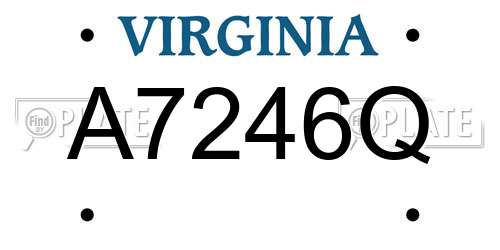 A7246Q Virginia License Plate