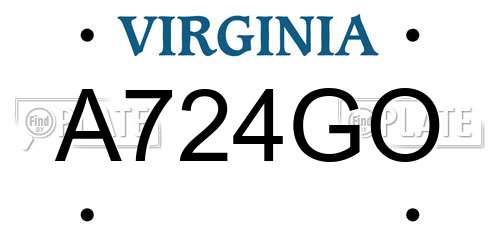 A724GO Virginia License Plate