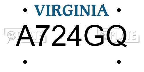 A724GQ Virginia License Plate