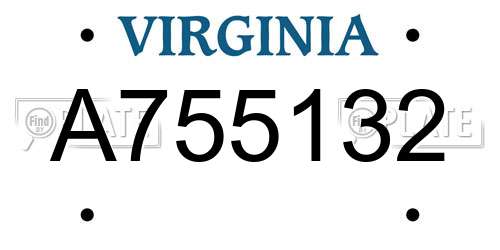 A755132 Virginia License Plate