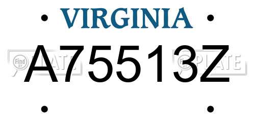 A75513Z Virginia License Plate