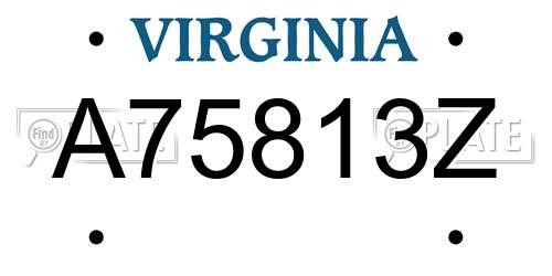 A75813Z Virginia License Plate
