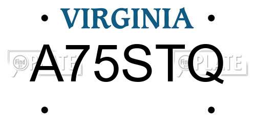 A75STQ Virginia License Plate