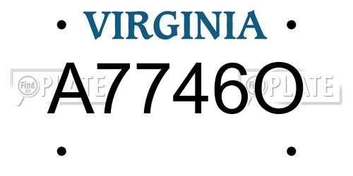 A7746O Virginia License Plate