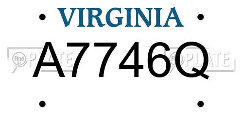 A7746Q Virginia License Plate