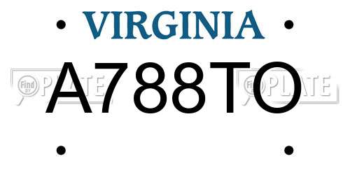 A788TO Virginia License Plate