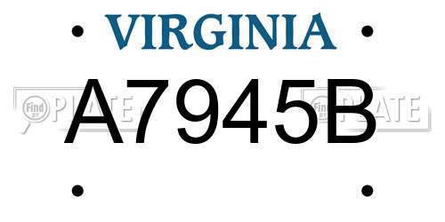 A7945B Virginia License Plate