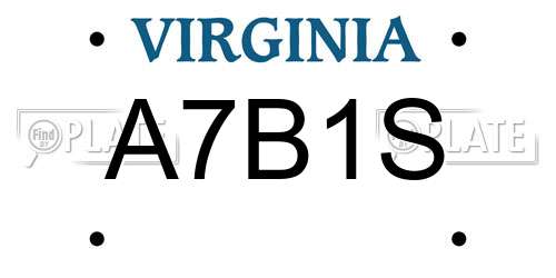 A7B1S Virginia License Plate