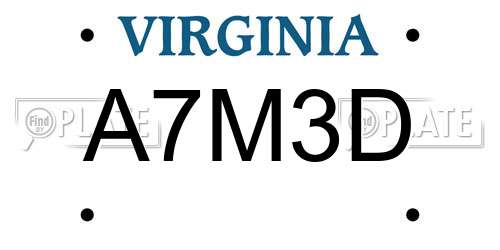 A7M3D Virginia License Plate