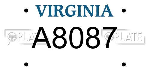 A8087 Virginia License Plate