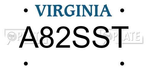 A82SST Virginia License Plate