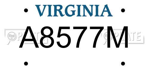 A8577M Virginia License Plate