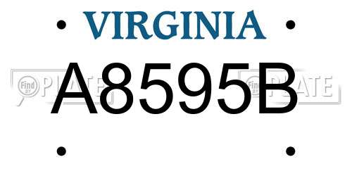 A8595B Virginia License Plate