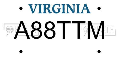 A88TTM Virginia License Plate