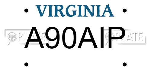 A90AIP Virginia License Plate