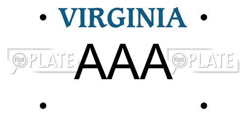 AAA Virginia License Plate