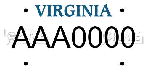 AAA0000 Virginia License Plate