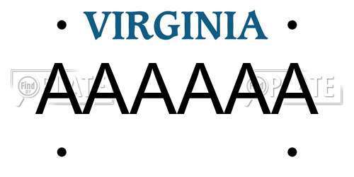 AAAAAA Virginia License Plate