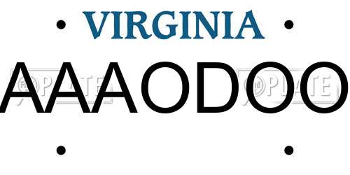 AAAODOO Virginia License Plate