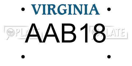 AAB18 Virginia License Plate