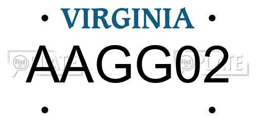 AAGG02 Virginia License Plate