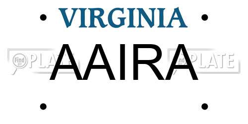 AAIRA Virginia License Plate